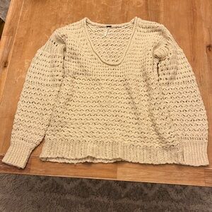Free People Cozy Cream Knit Sweater Wool Blend Women’s Size Small